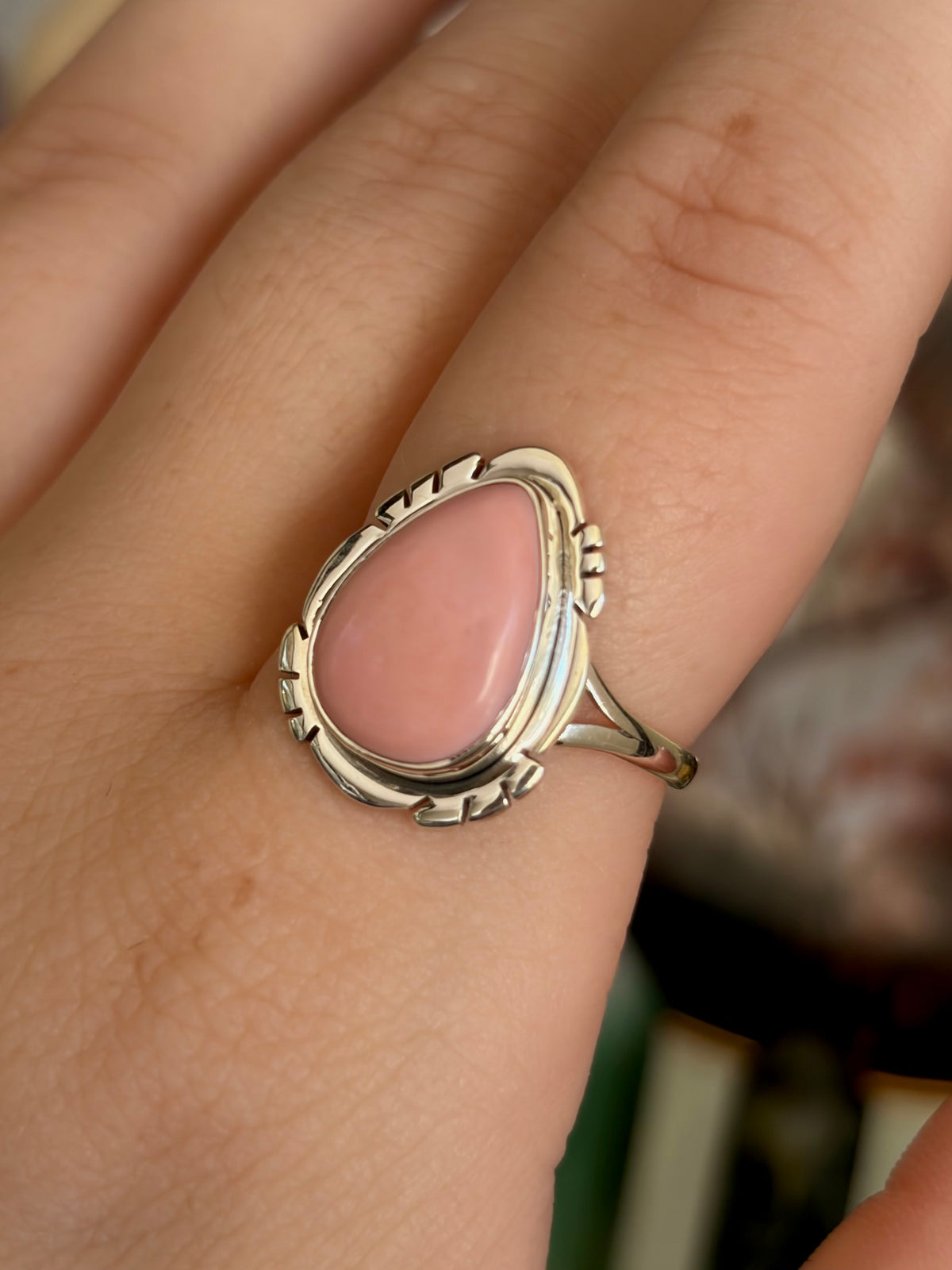 Pink Opal Ring - Size 8