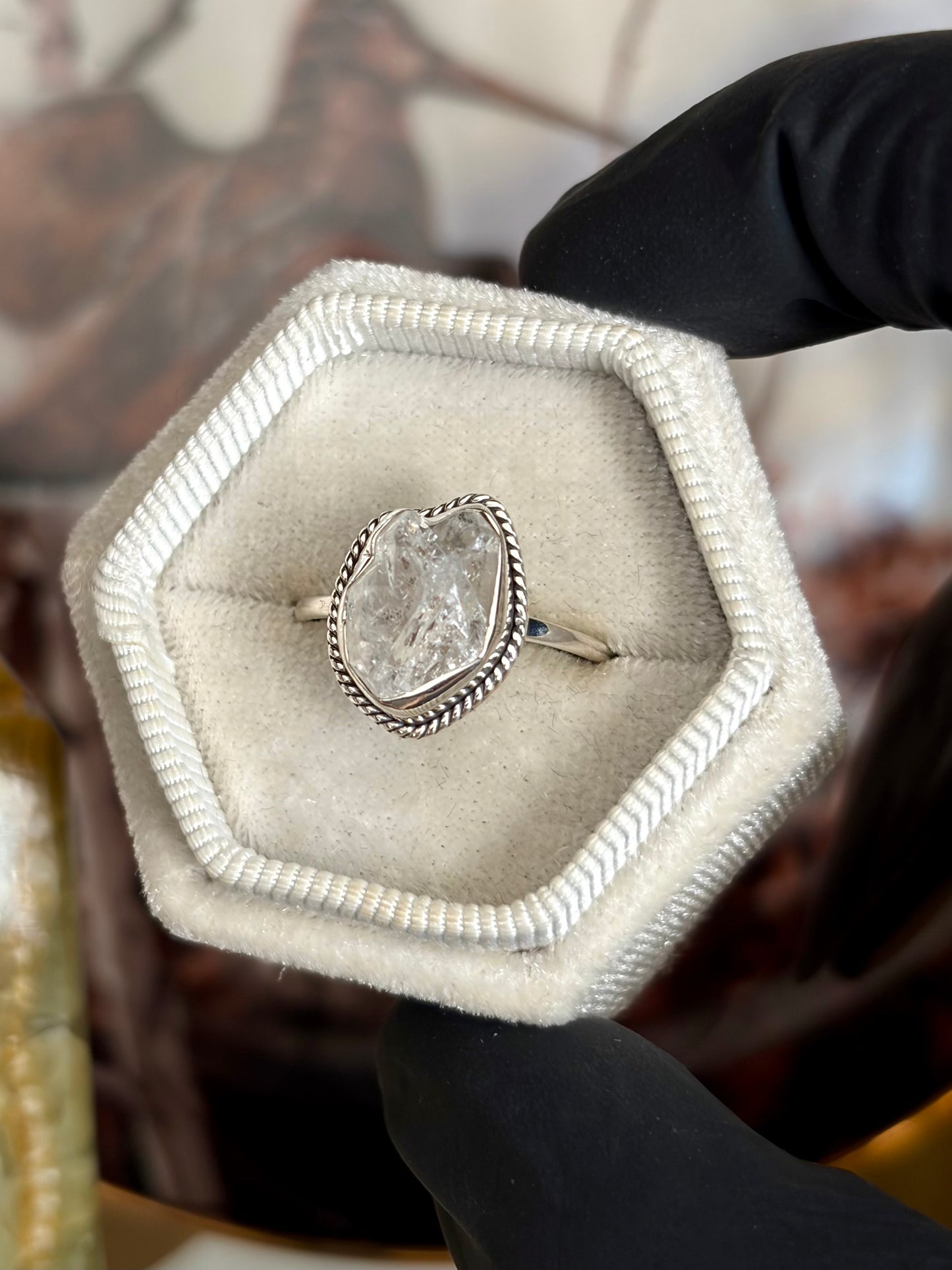 Herkimer Diamond Ring - Size 9