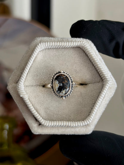 Stabilized White Buffalo Turquoise Ring - Size 5