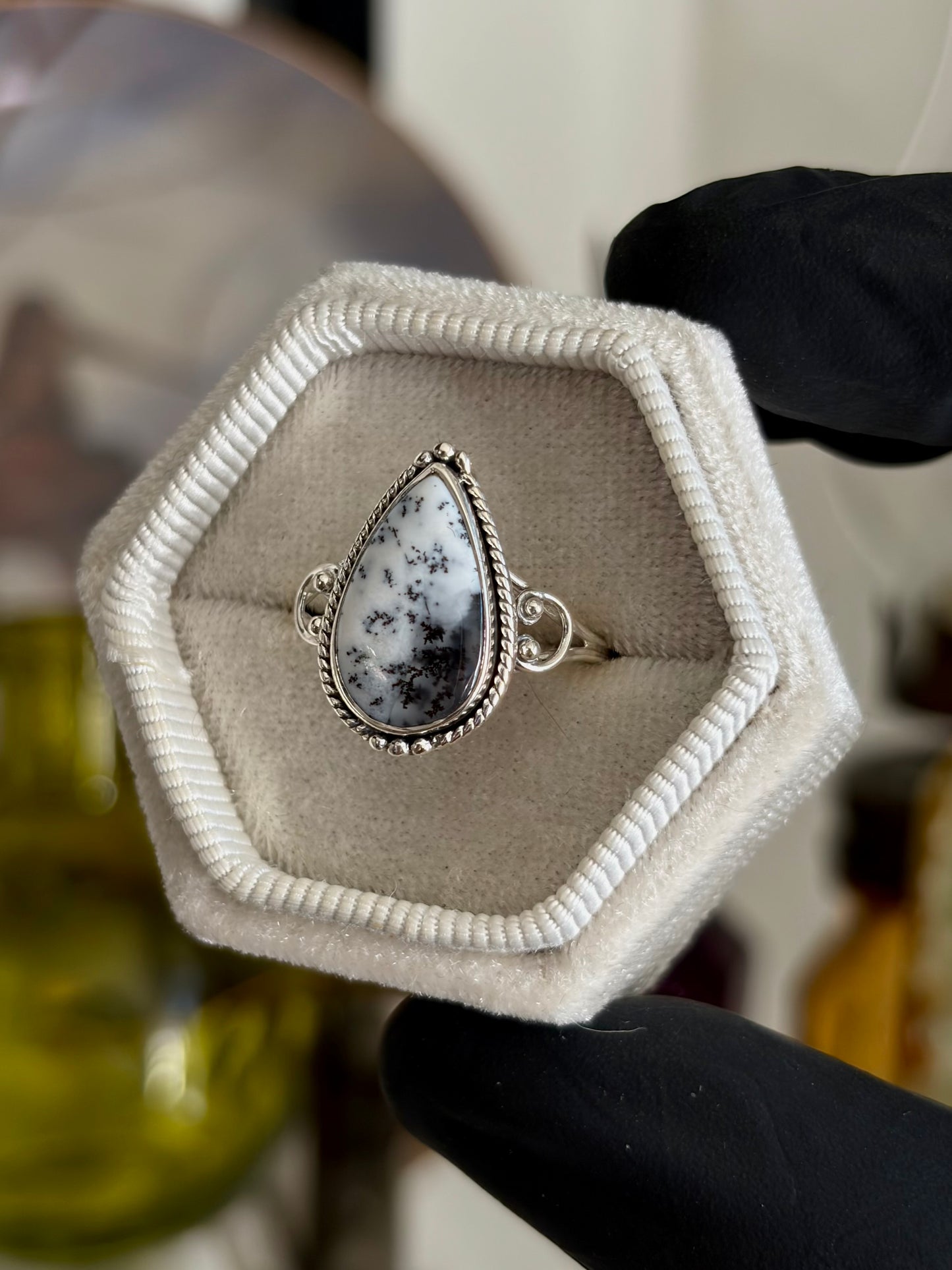 Dendritic Agate Ring - Size 10