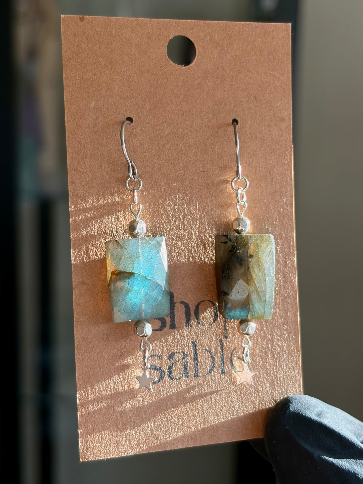 Labradorite Star Earrings