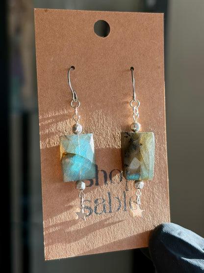 Labradorite Star Earrings