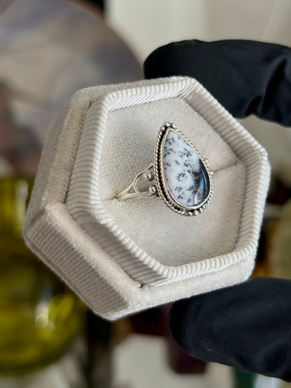 Dendritic Agate Ring - Size 10