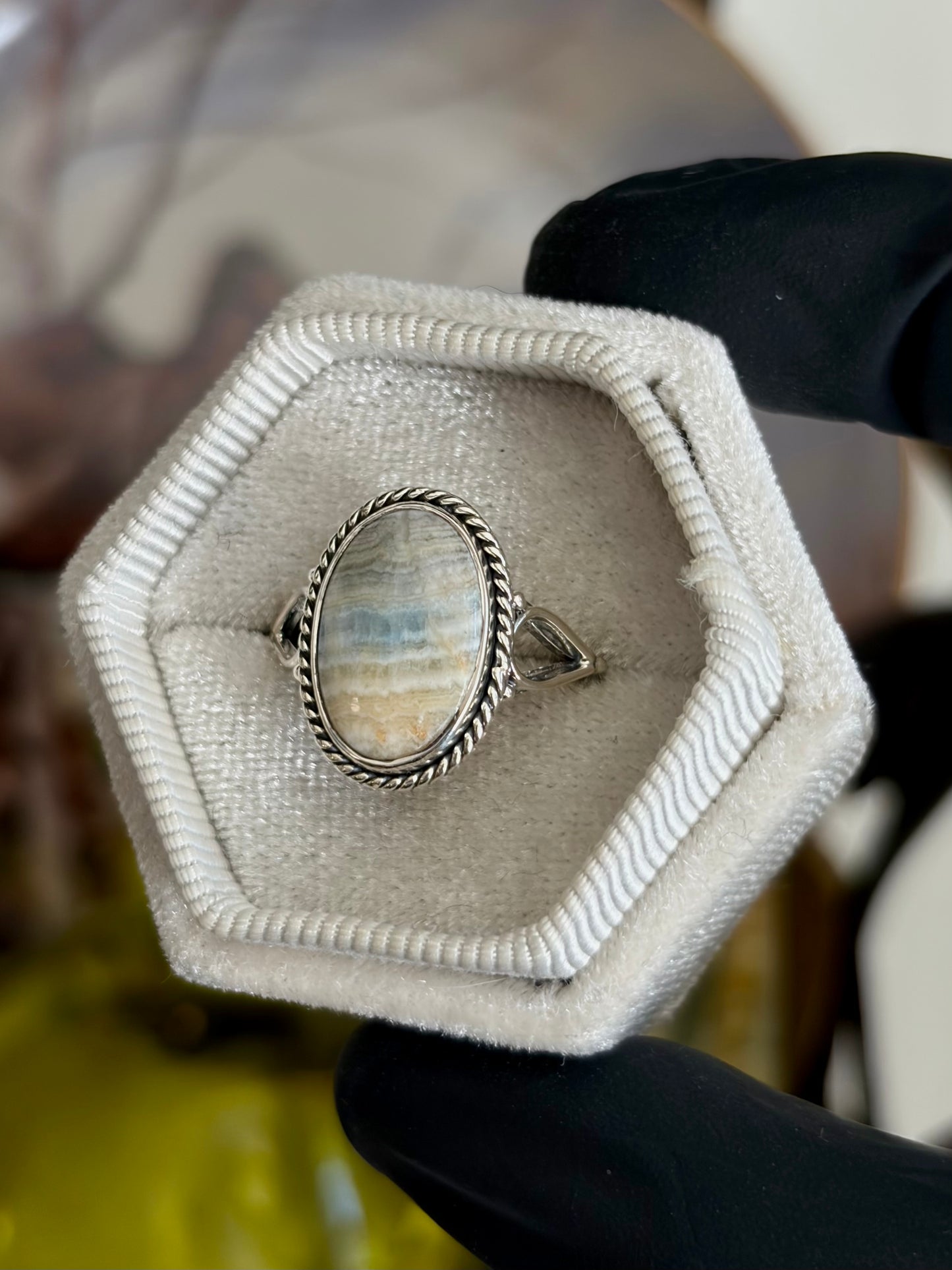 Blue Scheelite Ring - Size 7