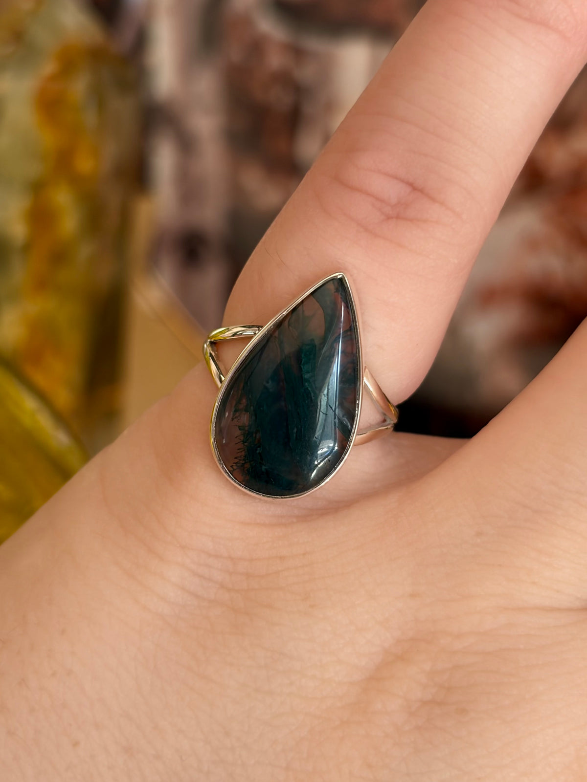Moss Agate Ring - Size 5