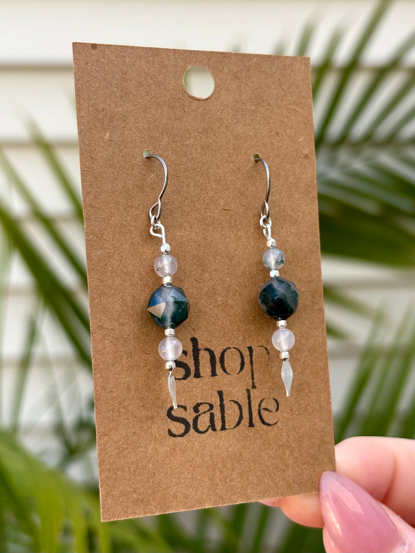 Mire Moss Agate Earrings