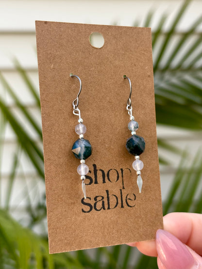 Mire Moss Agate Earrings