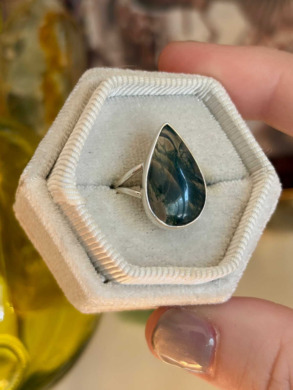 Moss Agate Ring - Size 5