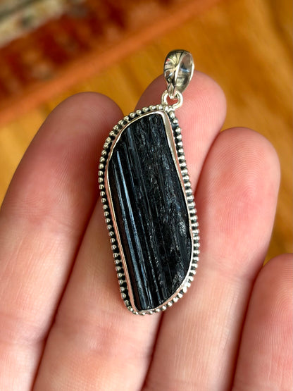 Rough Black Tourmaline Necklace