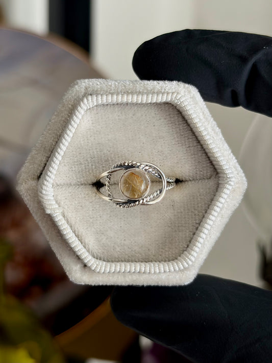Golden Rutile Tourmaline Ring - Size 5