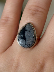 Snowflake Obsidian Ring - Size 10