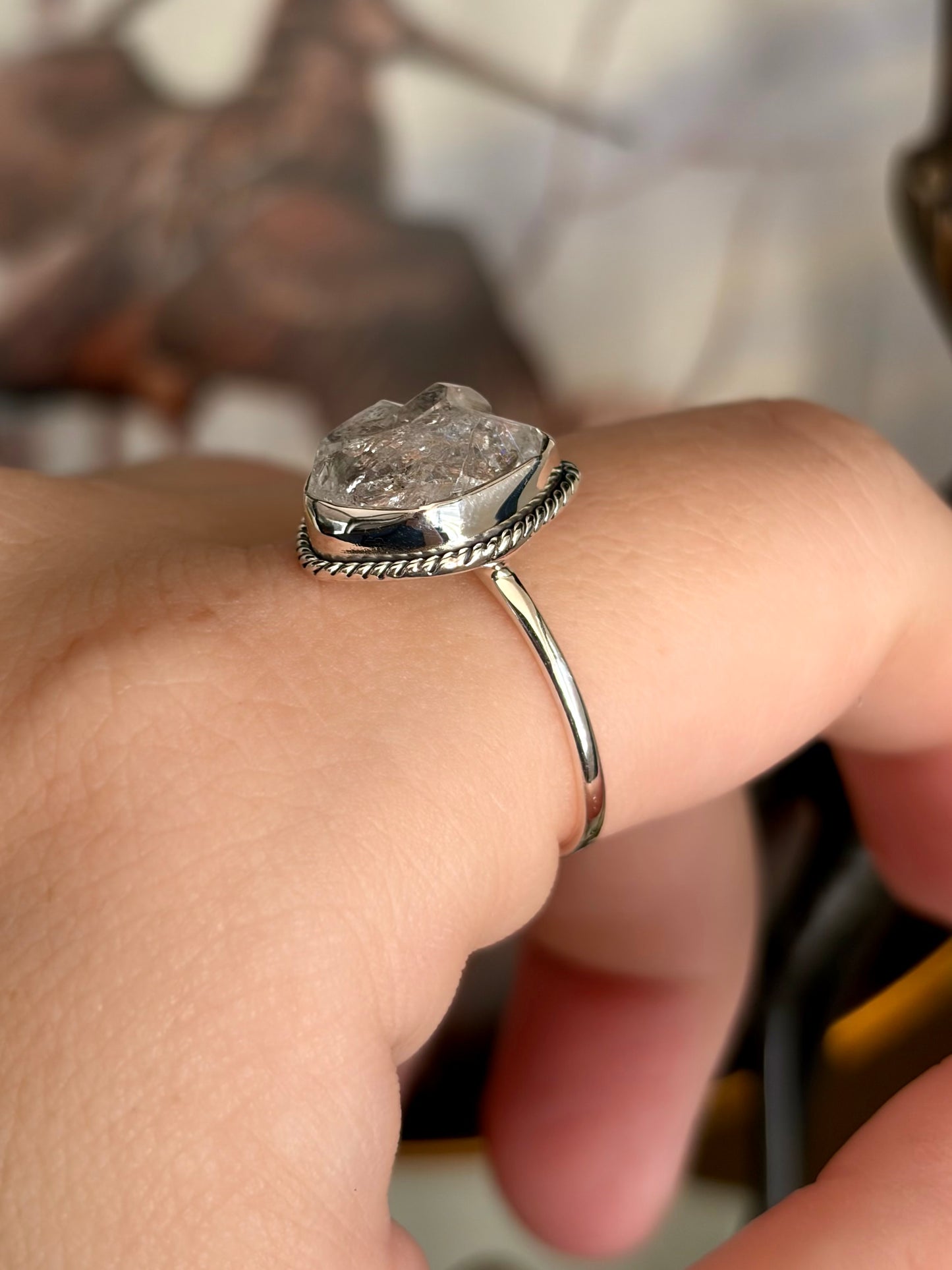 Herkimer Diamond Ring - Size 9