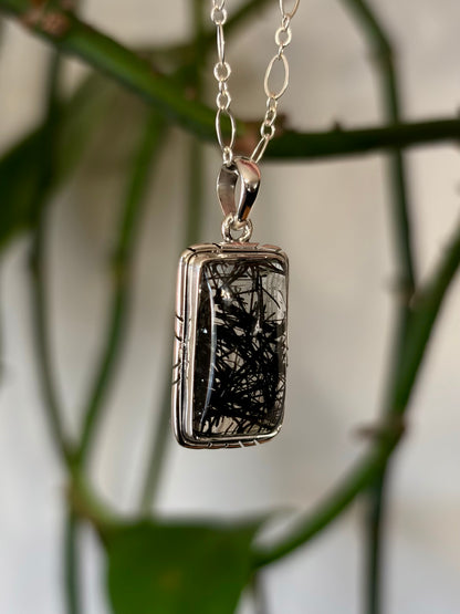 Black Rutile Tourmaline Necklace