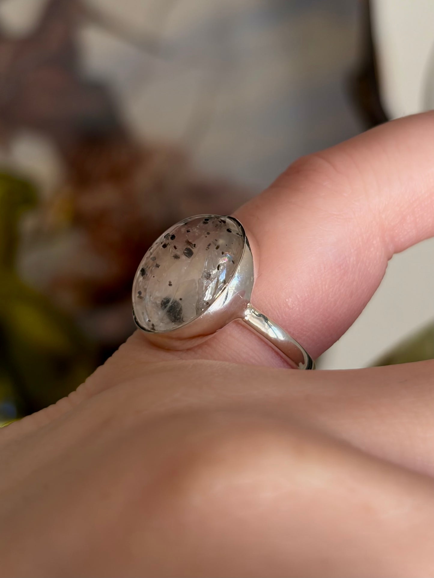 Sagenitic Quartz Ring - Size 6