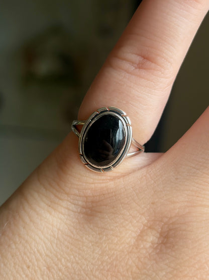 Black Onyx Ring - Size 5