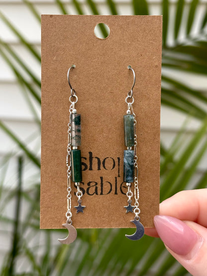 Tether Moss Agate Earrings