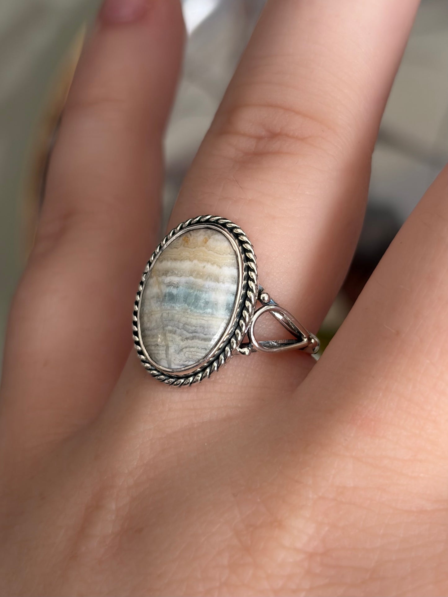 Blue Scheelite Ring - Size 7