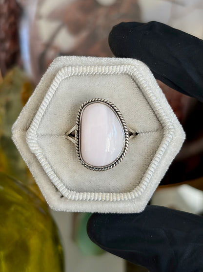 Pink Aragonite Ring - Size 8