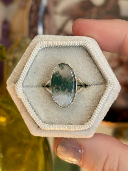 Moss Agate Ring - Size 6