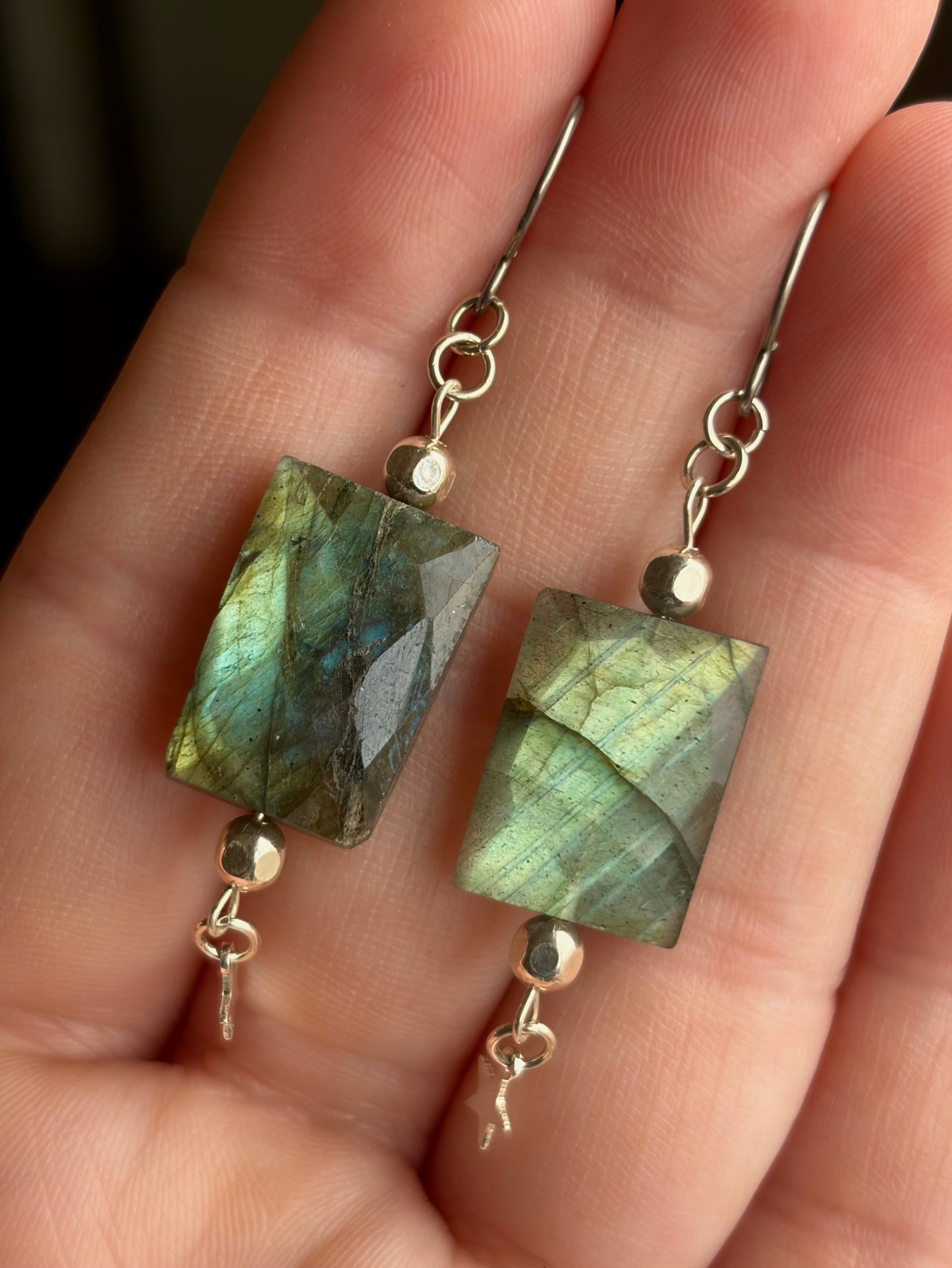 Labradorite Star Earrings