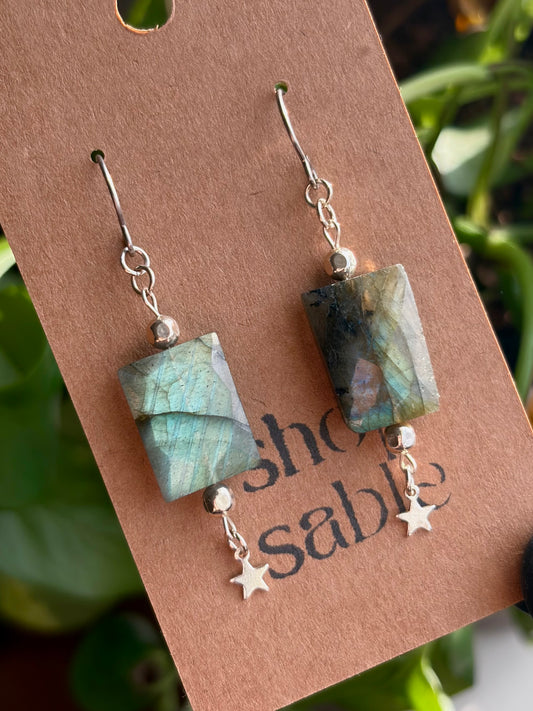 Labradorite Star Earrings