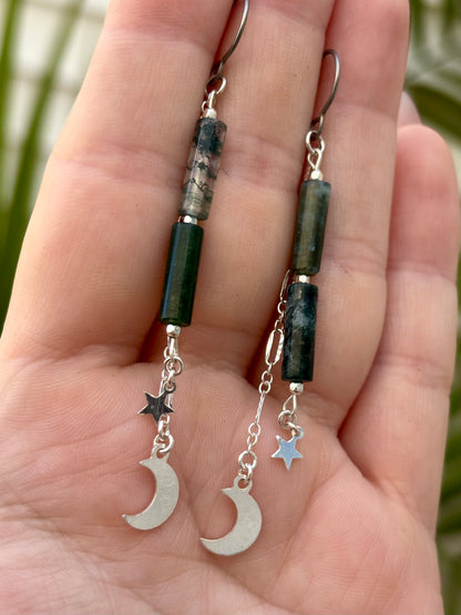 Tether Moss Agate Earrings