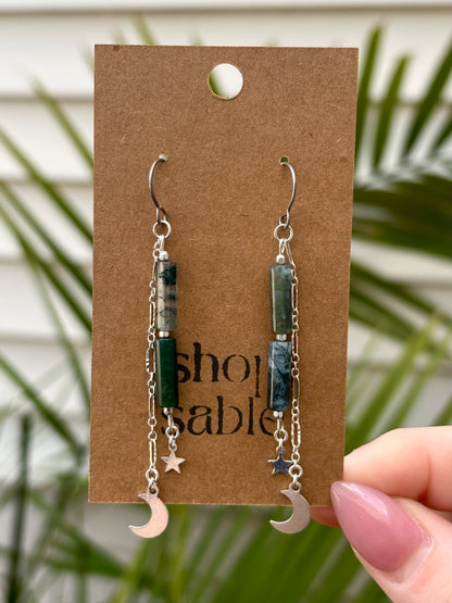 Tether Moss Agate Earrings