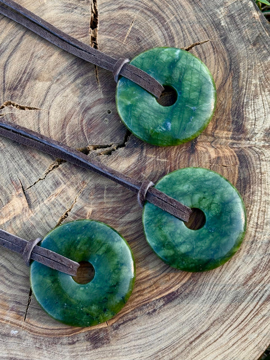 Green Jade Circle Necklace