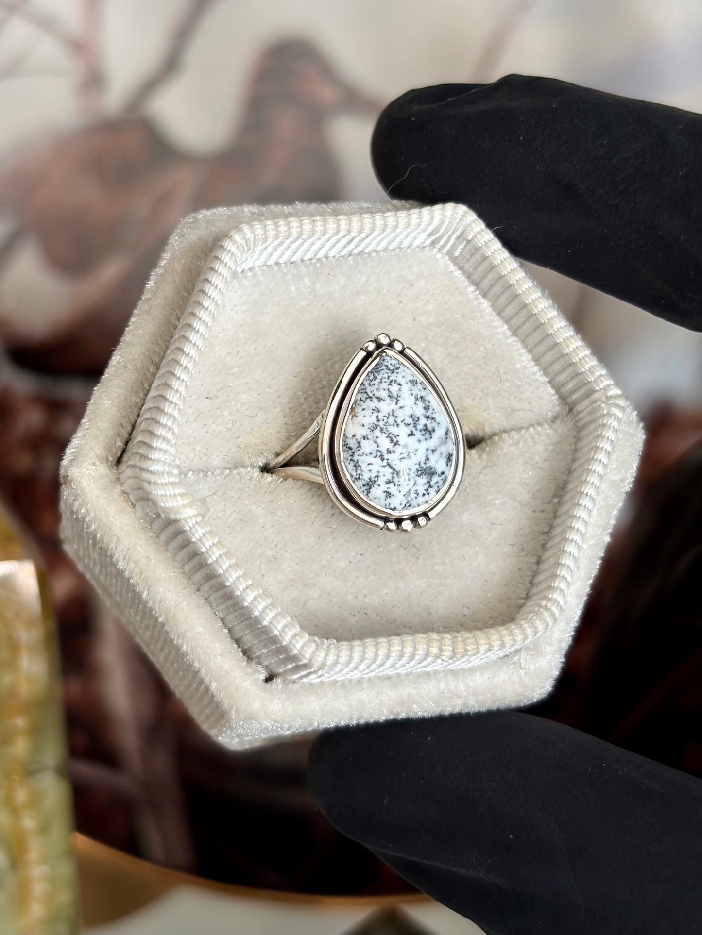 Dendritic Agate Ring - Size 5