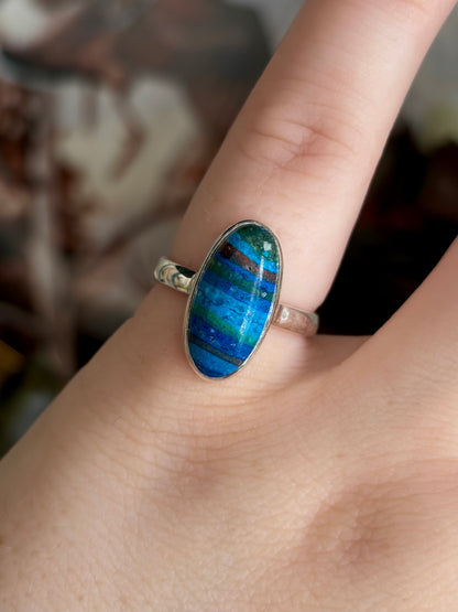 Rainbow Calsilica Ring - Size 6