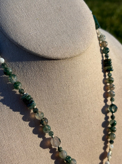Moss Agate Statement Necklace