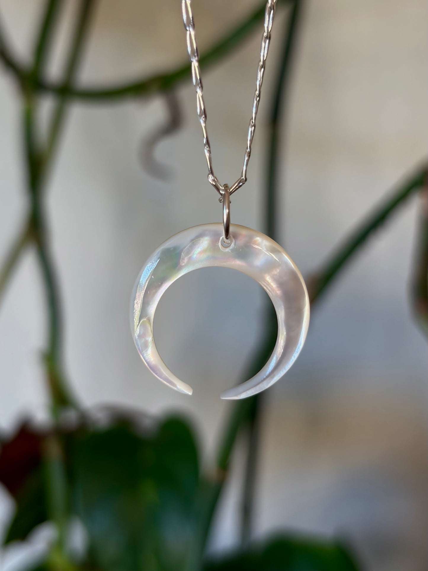 Mother of Pearl Crescent Necklace