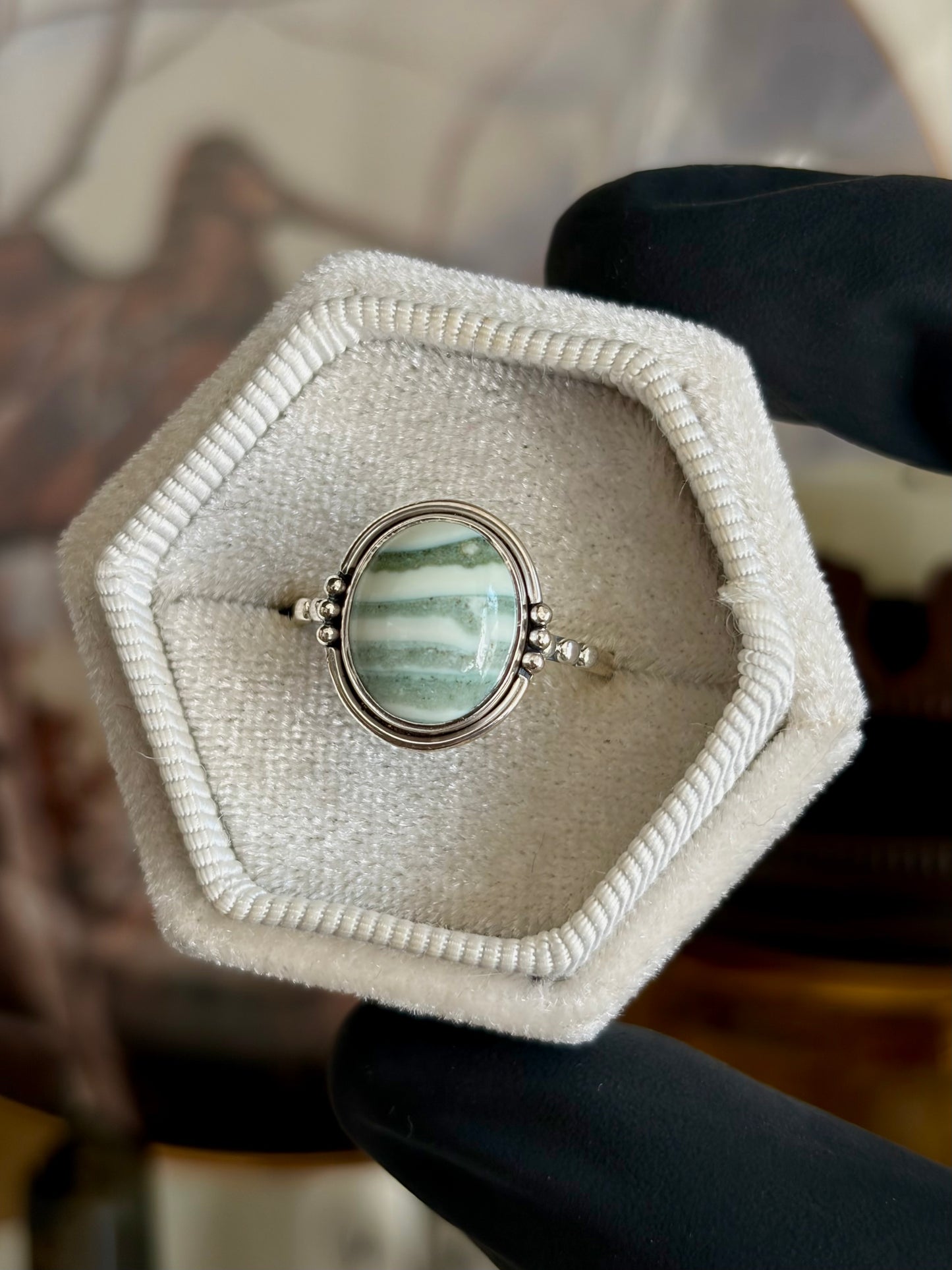 Green Opal Ring - Size 9