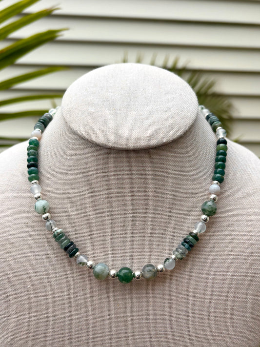Moss Agate Choker Necklace