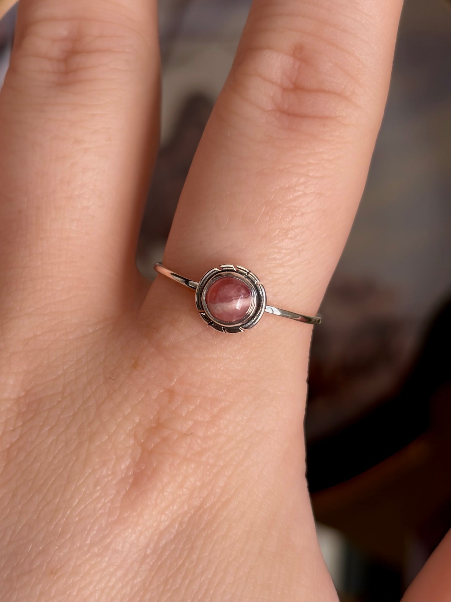 Rhodochrosite Ring - Size 9