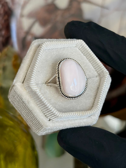 Pink Aragonite Ring - Size 8