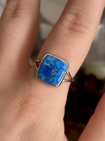 Blue Sea Sediment Ring - Size 9