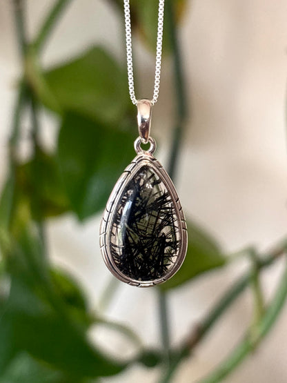 Black Rutile Tourmaline Necklace