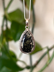 Black Rutile Tourmaline Necklace