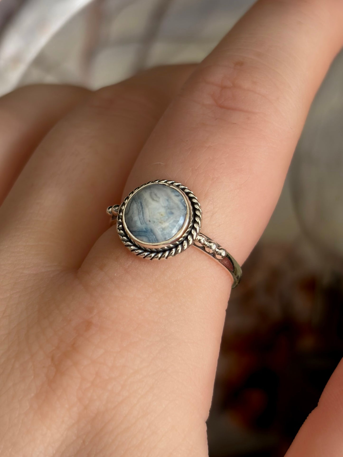 Blue Scheelite Ring - Size 8