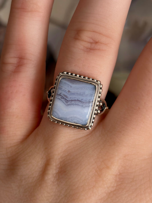 Blue Scheelite Ring - Size 7