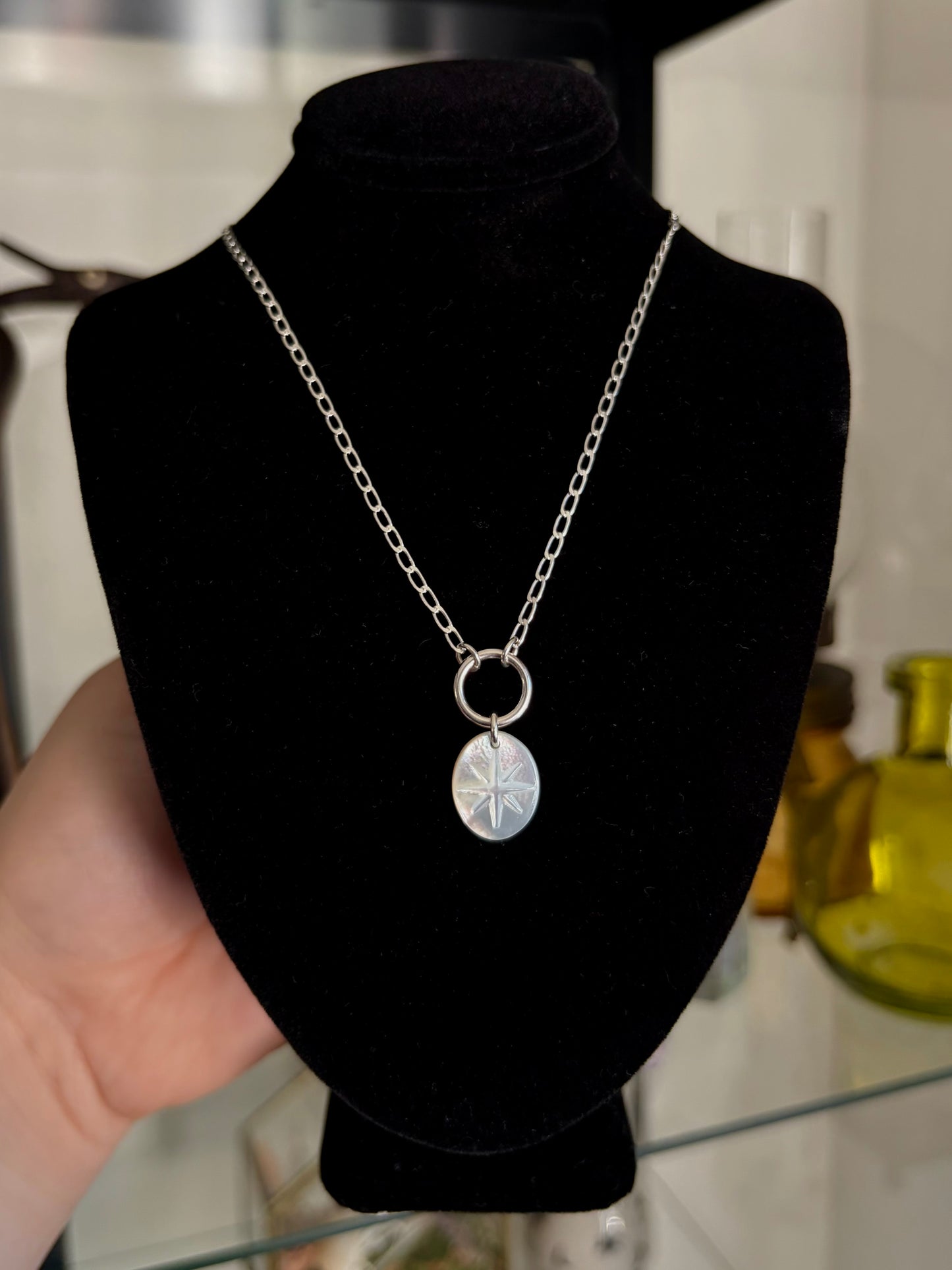 Mother of Pearl Star O-Ring Necklace