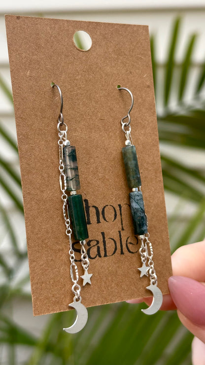 Tether Moss Agate Earrings