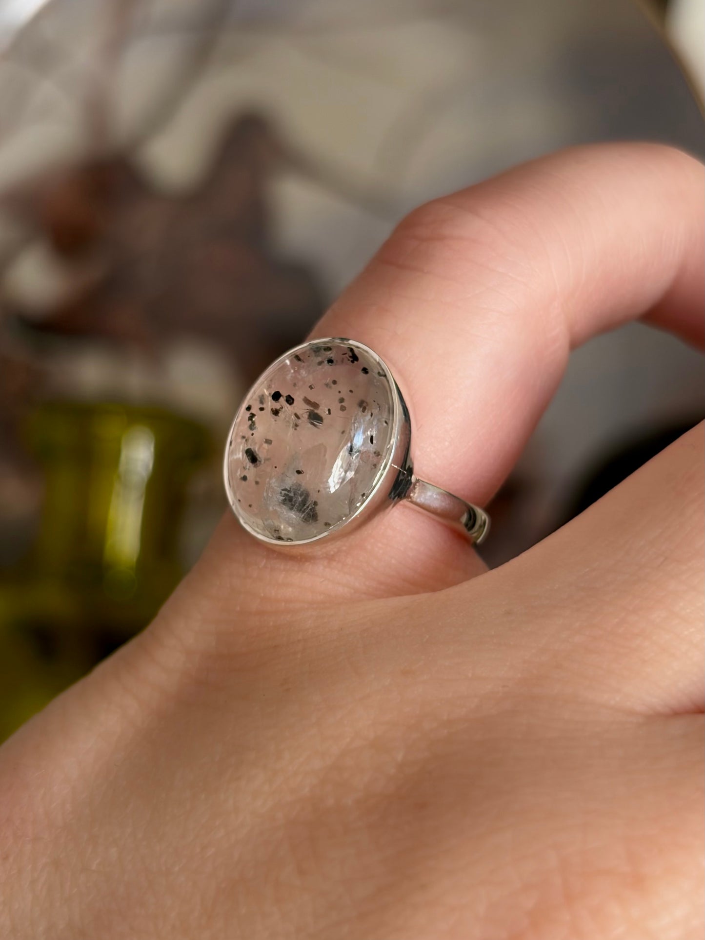 Sagenitic Quartz Ring - Size 6