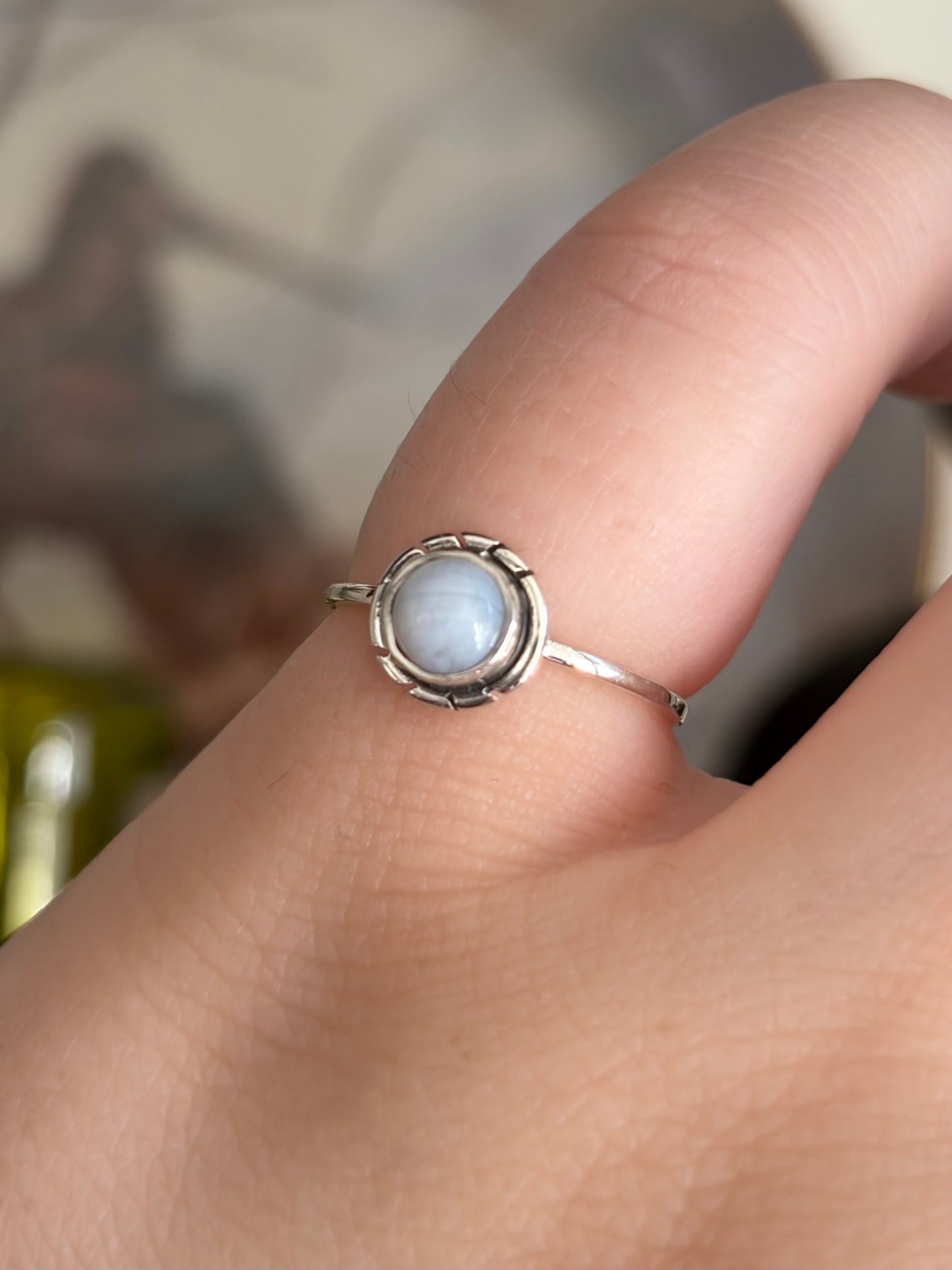 Blue Lace Agate Ring - Size 5
