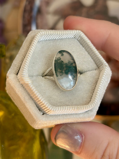 Moss Agate Ring - Size 6