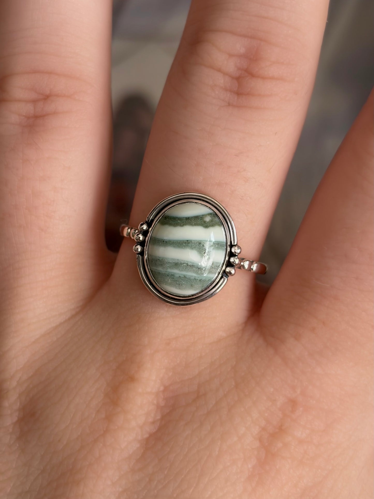 Green Opal Ring - Size 9
