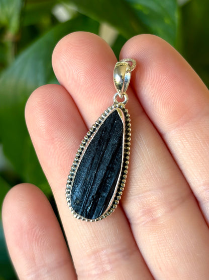 Rough Black Tourmaline Necklace