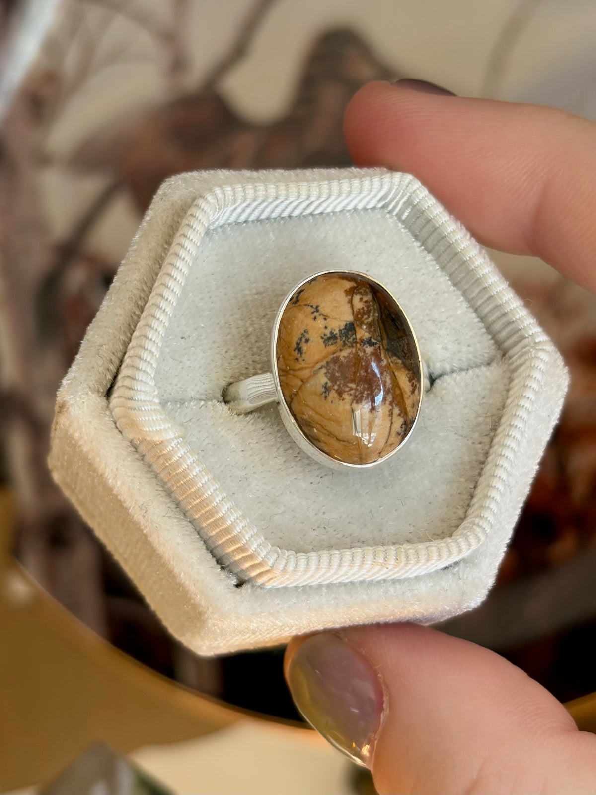 Picture Jasper Ring - Size 8