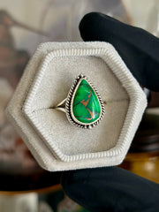 Forest Dahlia Turquoise Ring - Size 6